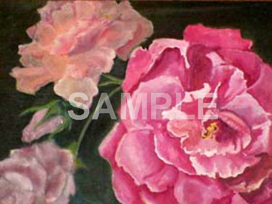 Fine art. Oil painting of Roses.