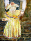 Fine Art. Portrait in Watercolor.  "Sally's Steps"